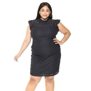 Alexia Admor Kendall Dress Lace Sheath Dress Night Out Party Dinner Black 2X
